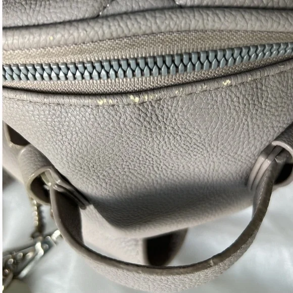 Betsey Johnson Quilted Gray Mini Backpack with Bow - Picture 3 of 5